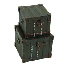 CONJUNTO DE BAÚS DE MADEIRA 2 PEÇAS