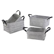 Conjunto De Cestos De Plástico Branco Gelo 4 Peças