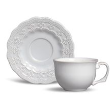 XÍCARA DE CHÁ PENICHE BRANCO JOGO 6 PEÇAS