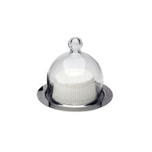 PRATO PARA QUEIJO CASTELLI EM INOX COM TAMPA DE VIDRO