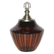 PEÇA DECORATIVA DE VIDRO ÂMBAR 24X24X28CM