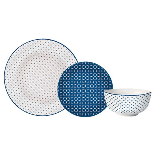 Aparelho De Jantar Petit Geo Azul 18 Peças