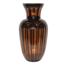 VASO DECORATIVO DE VIDRO ÂMBAR 18X18X37CM