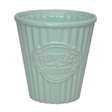 Cachepot Cerâmica Cute Pleat Bucket Verde