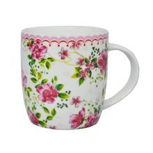 Caneca De Porcelana Flores 6 Peças