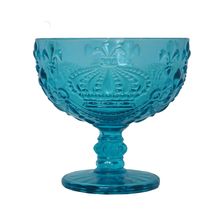 Conjunto Para Sobremesa Em Cristal Azul Com 6 Peças