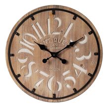 RELÓGIO DECORATIVO ANTIQUES DE PAREDE EM MADEIRA E METAL 60CM