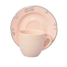 XÍCARA DE CHÁ LACE ROSA 250ML JOGO COM 6 PEÇAS