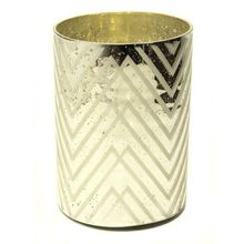 VASO CILÍNDRICO DE VIDRO DECORADO 18X25,5CM