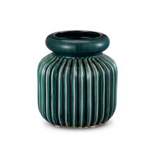 GARRAFA DECORATIVA DE CERÂMICA VERDE 17,5X20CM