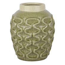 VASO DECORATIVO DE CERÂMICA VERDE 20,5X25,5CM