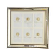 PORTA RETRATO MOLDURA EM MDF DETALHES ESPELHADOS 6 FOTOS