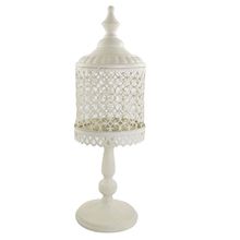 Candelabro Branco De Metal Modelo Retrô 0877